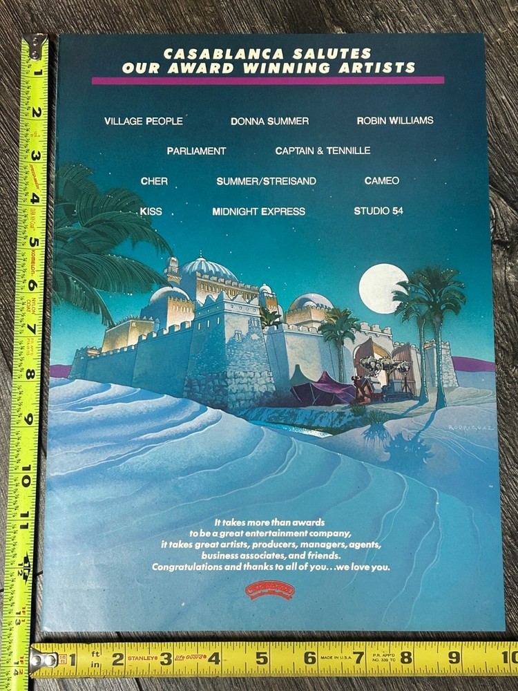 KISS Ad Advert Casablanca Records Salute Artists Vintage Kiss Aucoin 1979 Bogart