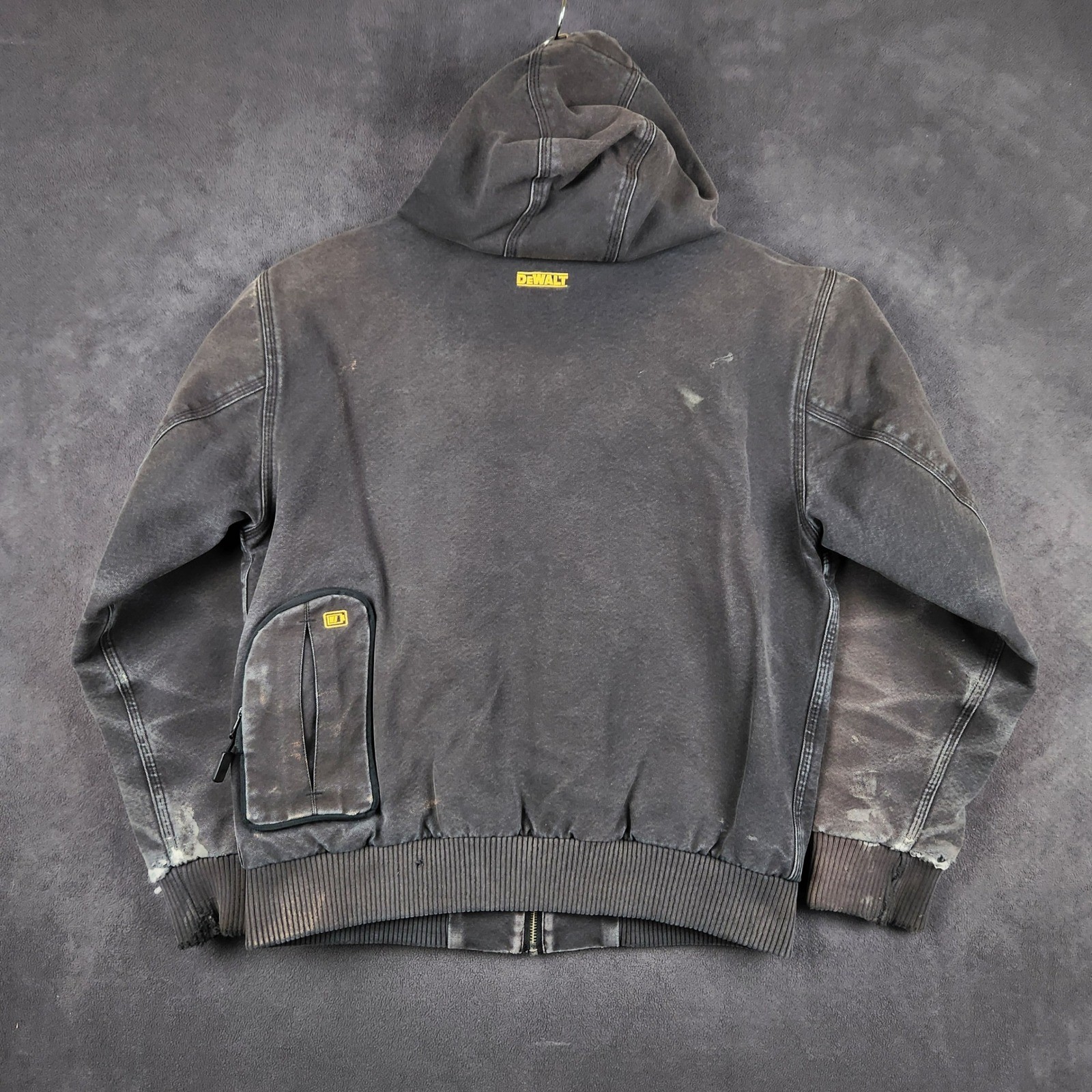 DEWALT DCHJ061 Heated Gear Hooded Work Jacket Mens Medium Faded Black Distressed