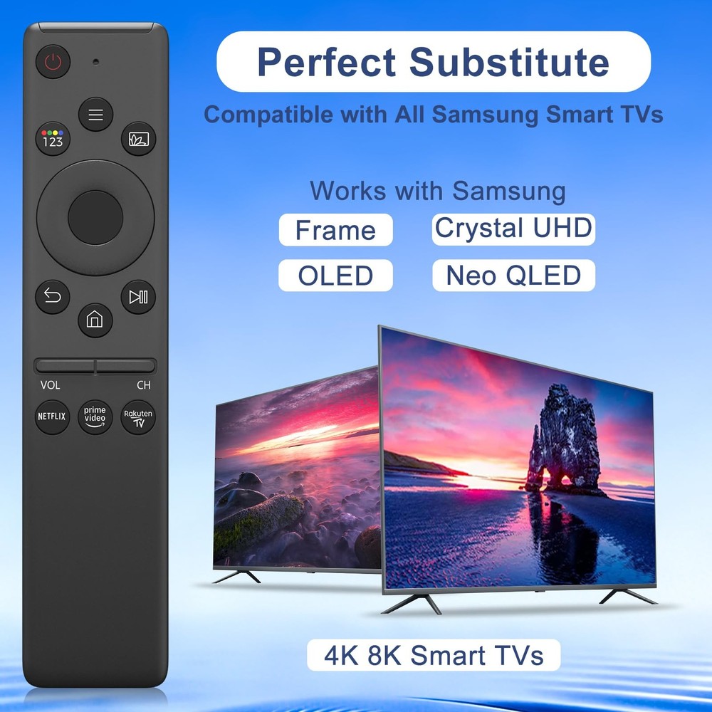 2 Pack Replacement for Samsung Smart TV Remote Control, Universal Black