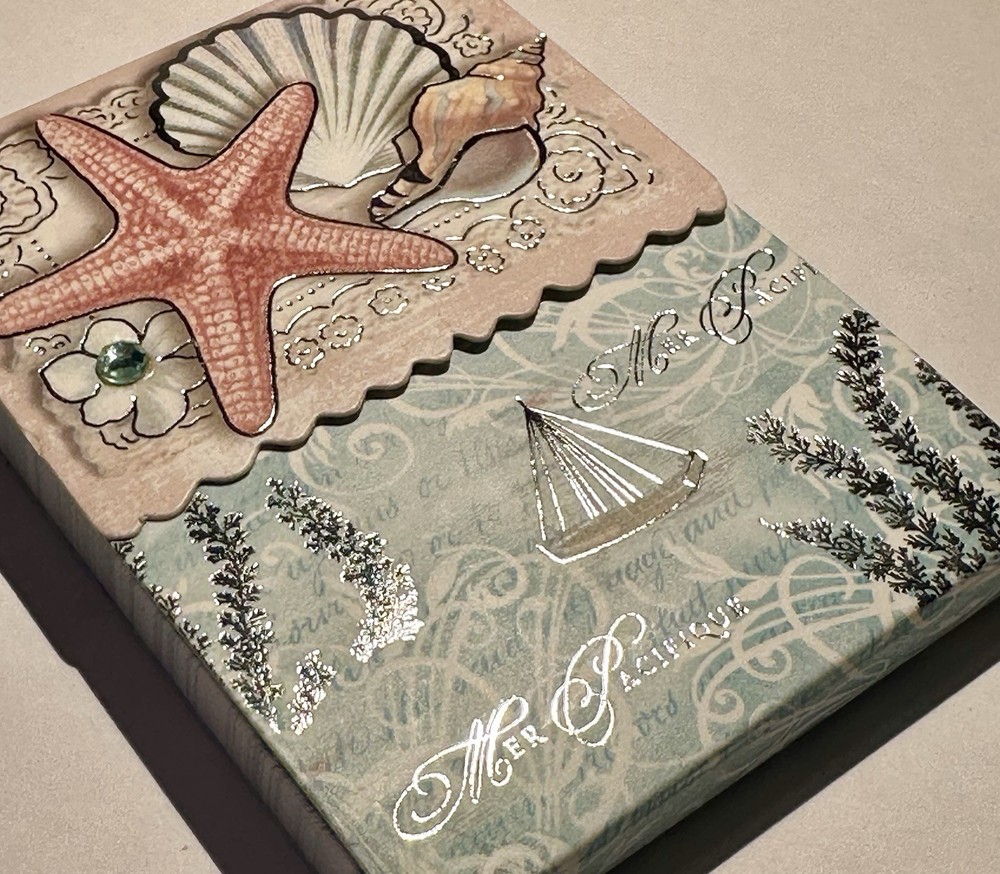 Punch Studio Pooch Sweetheart Silver Foil Mini Note Pad | Seashells | 76647