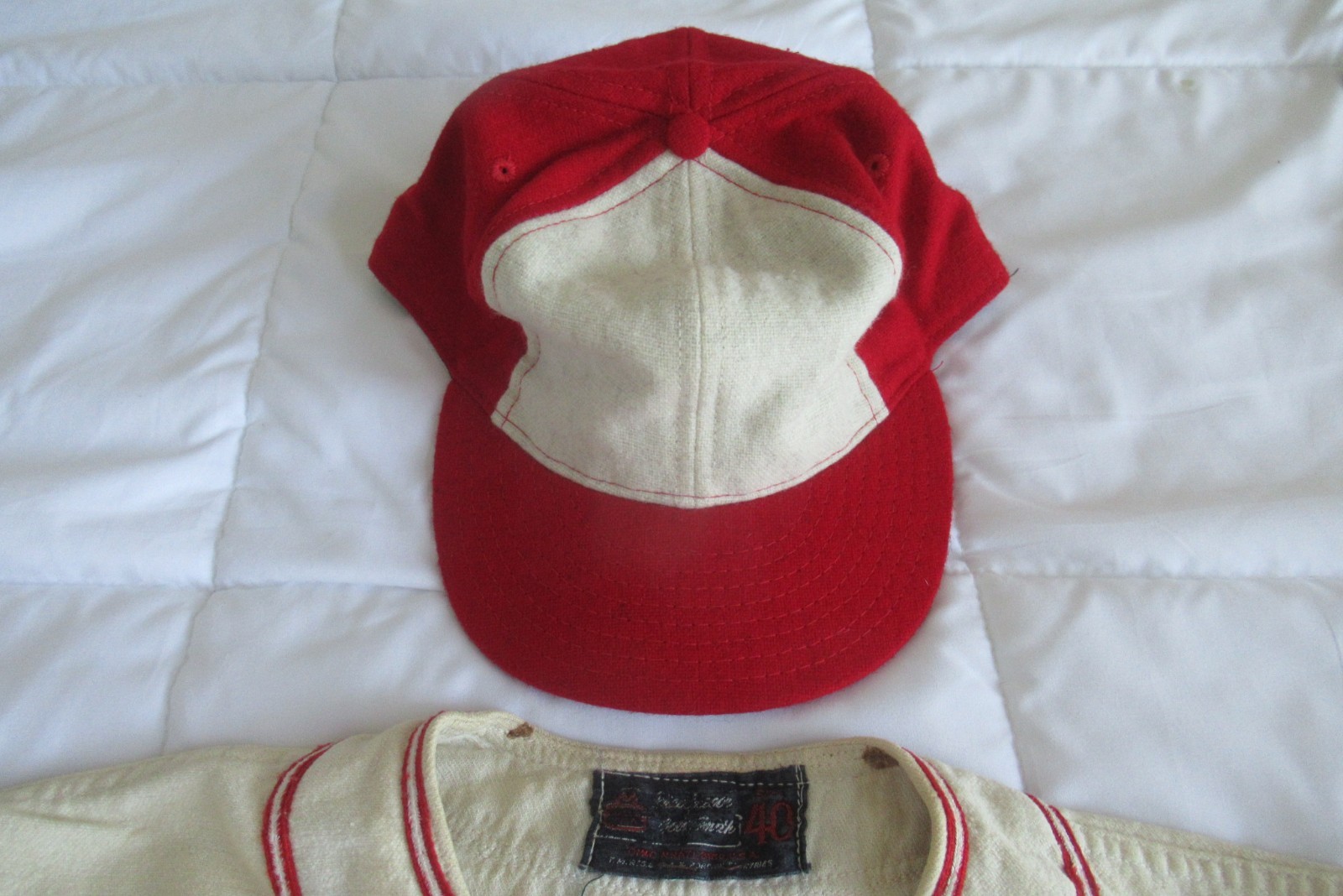 1950's RC ROYAL CROWN COLA Wool Complete Baseball Uniform Spikes, Top, Pants Hat