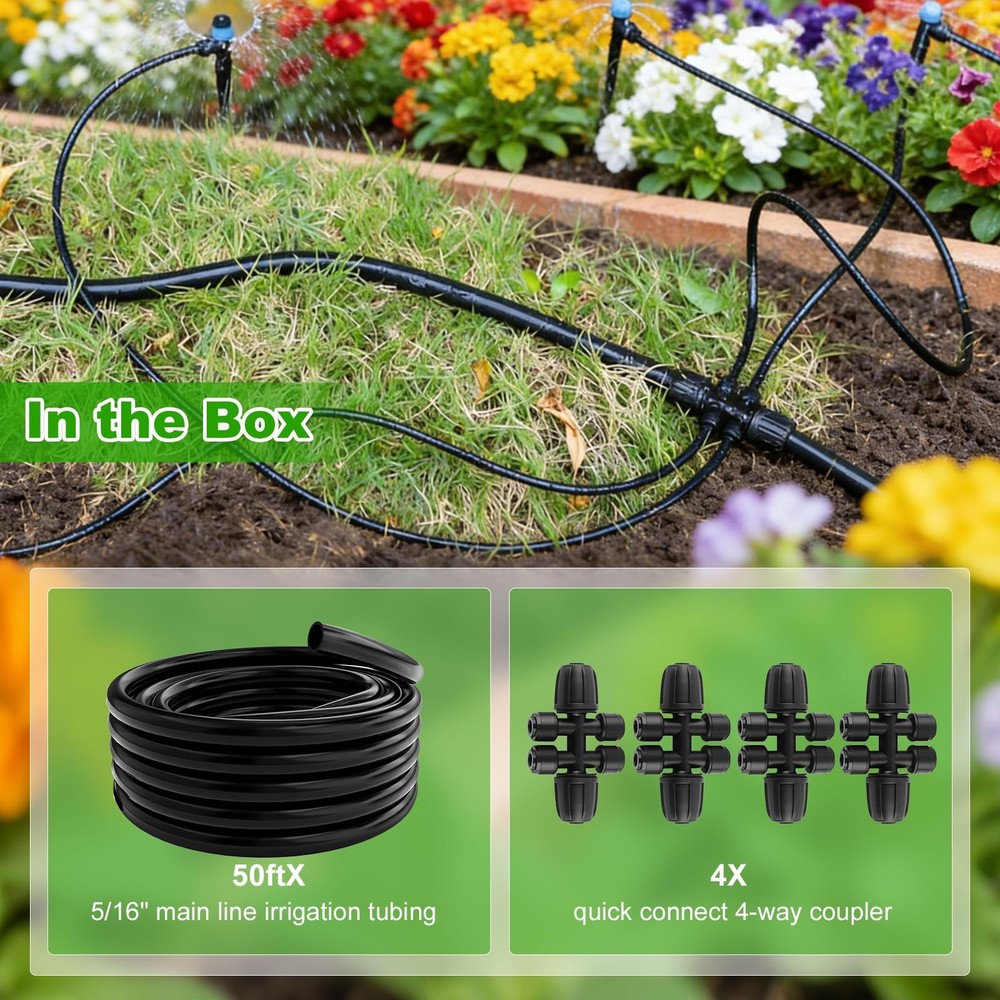 Compact Programmable Solar Automatic Plant Waterer Kit Work with Indoor Outdo...