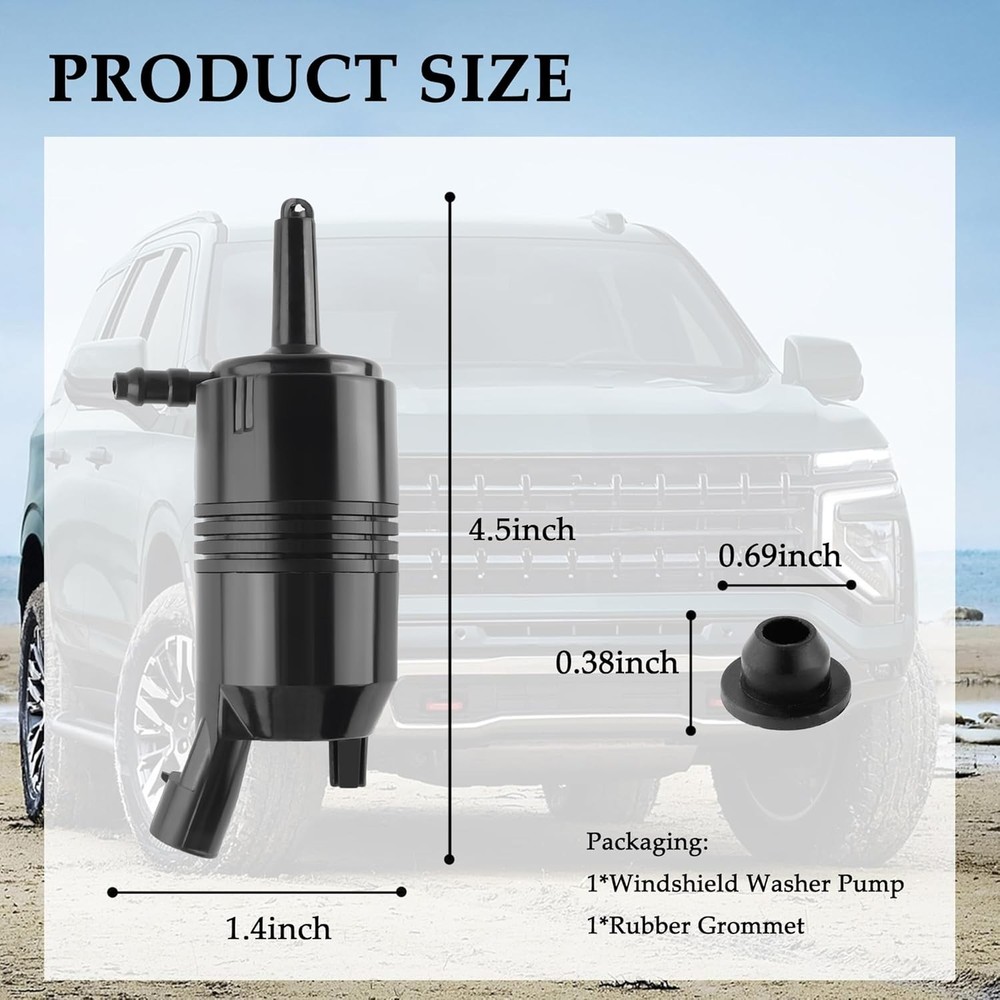Windshield Washer Pump, Windshield Wiper Pump Compatible with Silverado, Impa