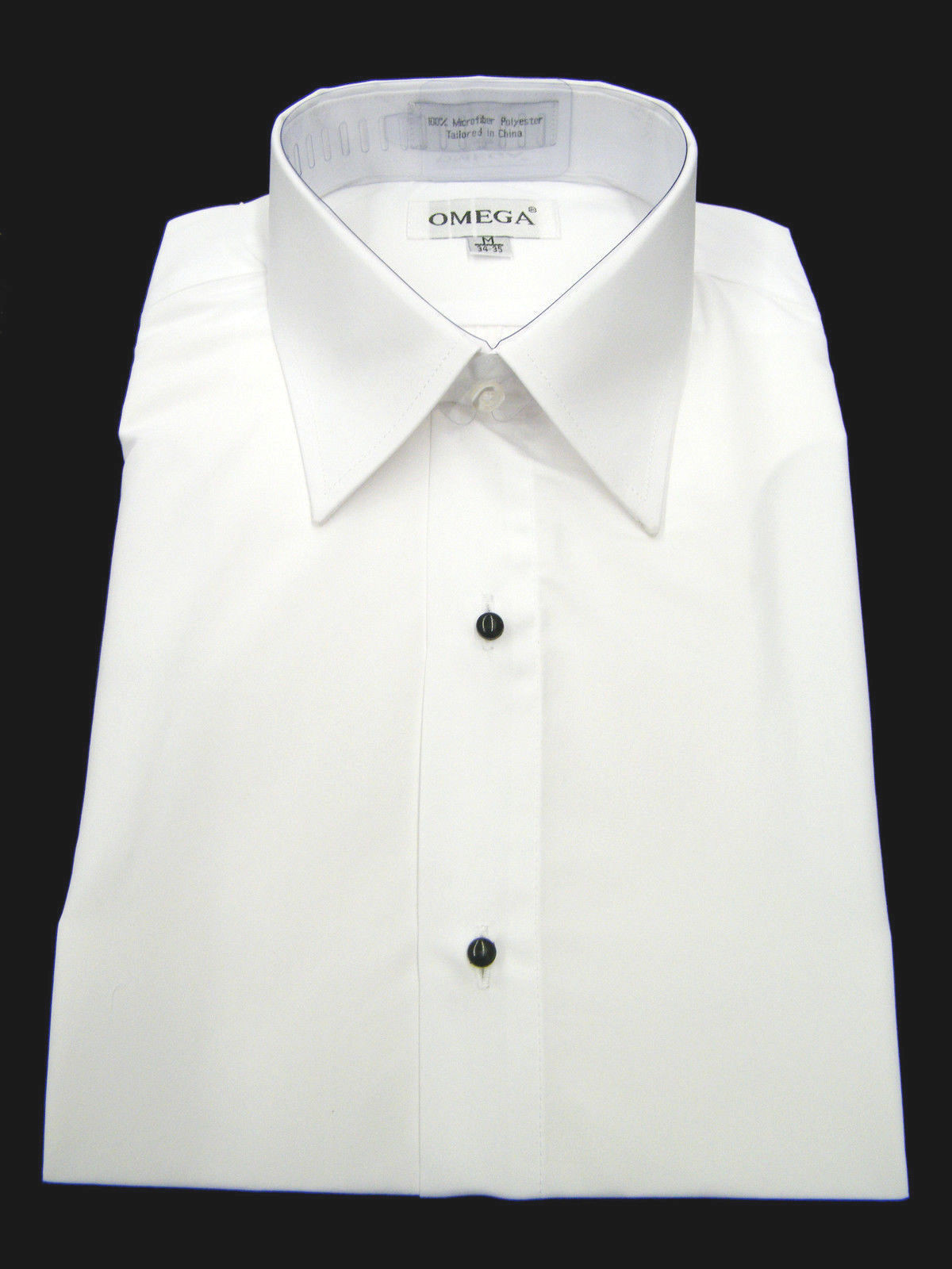 Microfiber Tuxedo Shirt Laydown Collar White Non-Pleat Dress Shirt