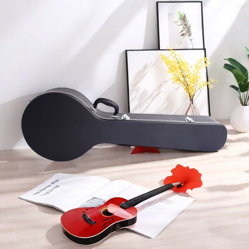Black Banjos Hard Shell Case With 5-6 String & Microgroove, Banjoline Hard Case
