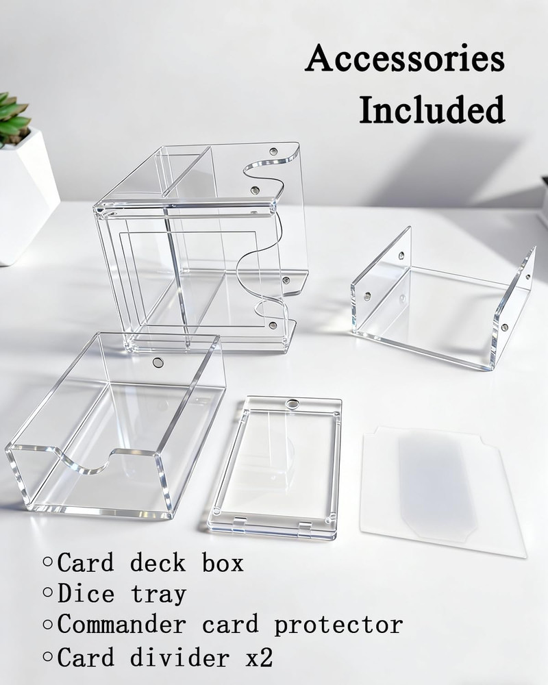 Card Deck Box Compatible with MTG Commander Acrylic Commander Deck Box with Comm
