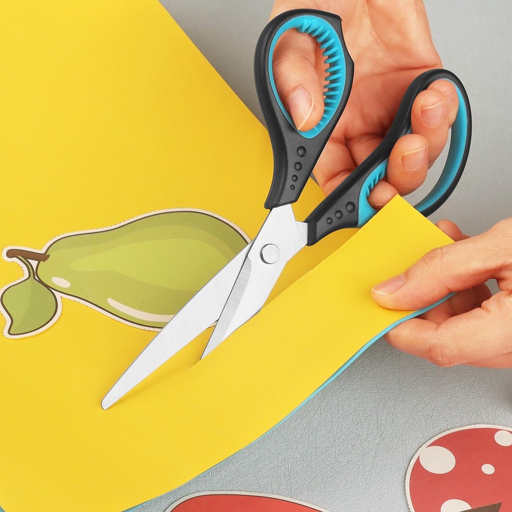 3 PCS 8 Inch Office Scissors Sharp Durable Multi Purpose Comfort Grip Craft