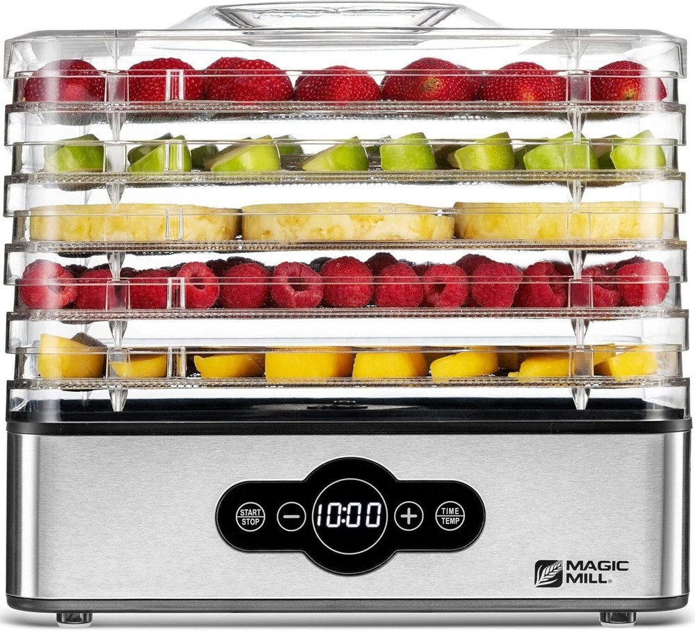 Electric Food Dehydrator Preserver Machine 5 Stackable Trays Digital Adjustable