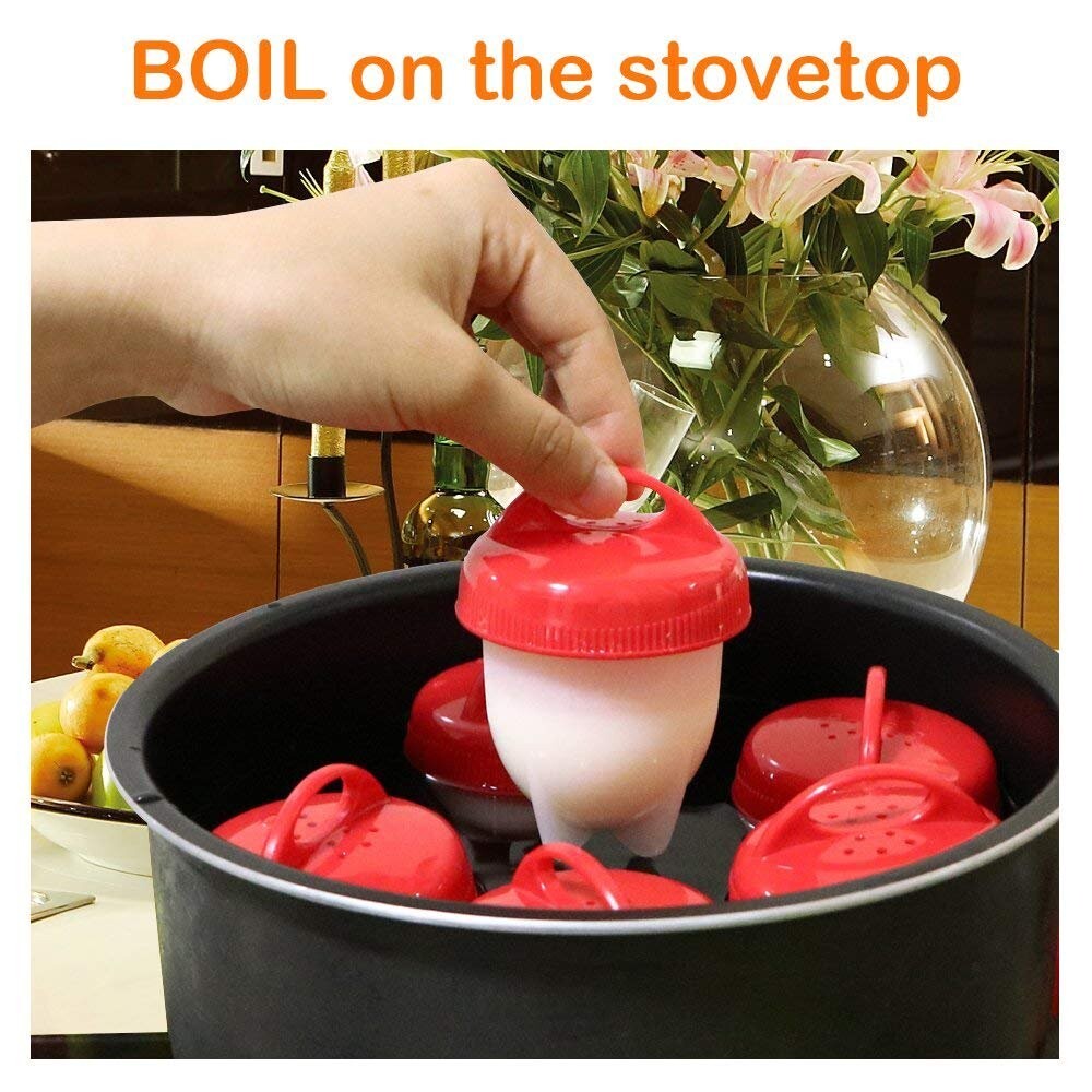 NIB Egglettes Egg Cooker Hard Boiled Eggs Shell Non Stick - 6 Pack