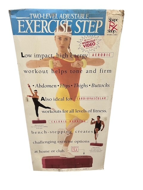 Aerobic Two-Level Adjustable Exercise Step Platform w/ Video 1992 FREE SHIPPING