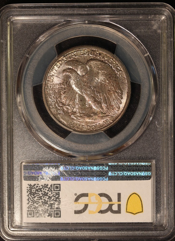 1946 D Walking Liberty Half Dollar, PCGS MS65, Sharp, Nice Toning!