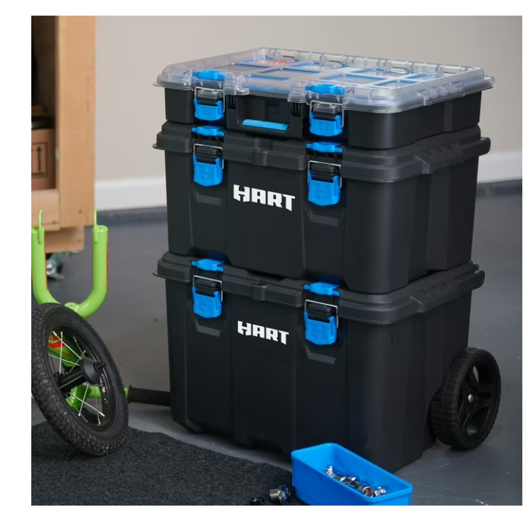 HART Stack System, Mobile Tool Storage and Organization, Black Blue