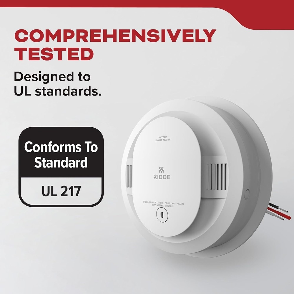 Kidde Hardwired Smoke Detector, 10-Year Battery Backup, Interconnectable-20SA10