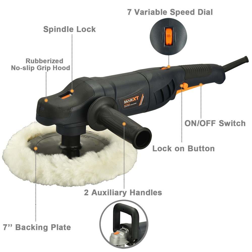 MAXXT Car Buffer Polisher Rotary Variable Speed 7 Inch Polishing Machine