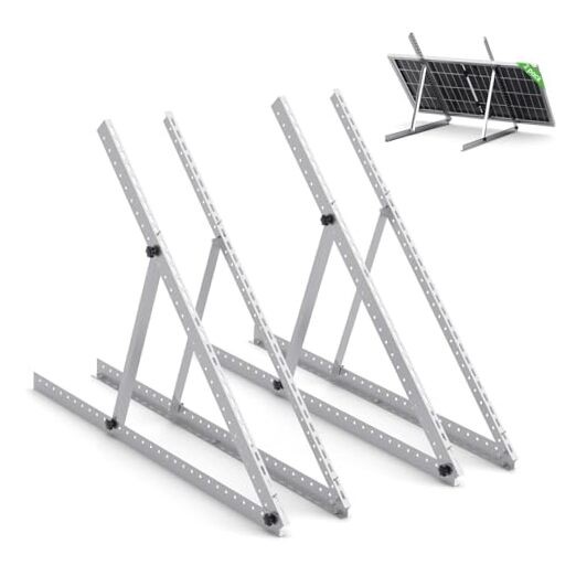 41in Adjustable Solar Panel Mount Brackets with Foldable Tilt Legs, 2 Sets