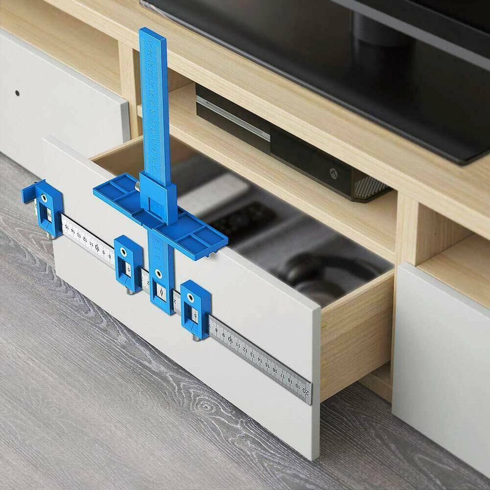 Cabinet Hardware Jig Adjustable Punch Locator Handle Template Tools Drill Guide