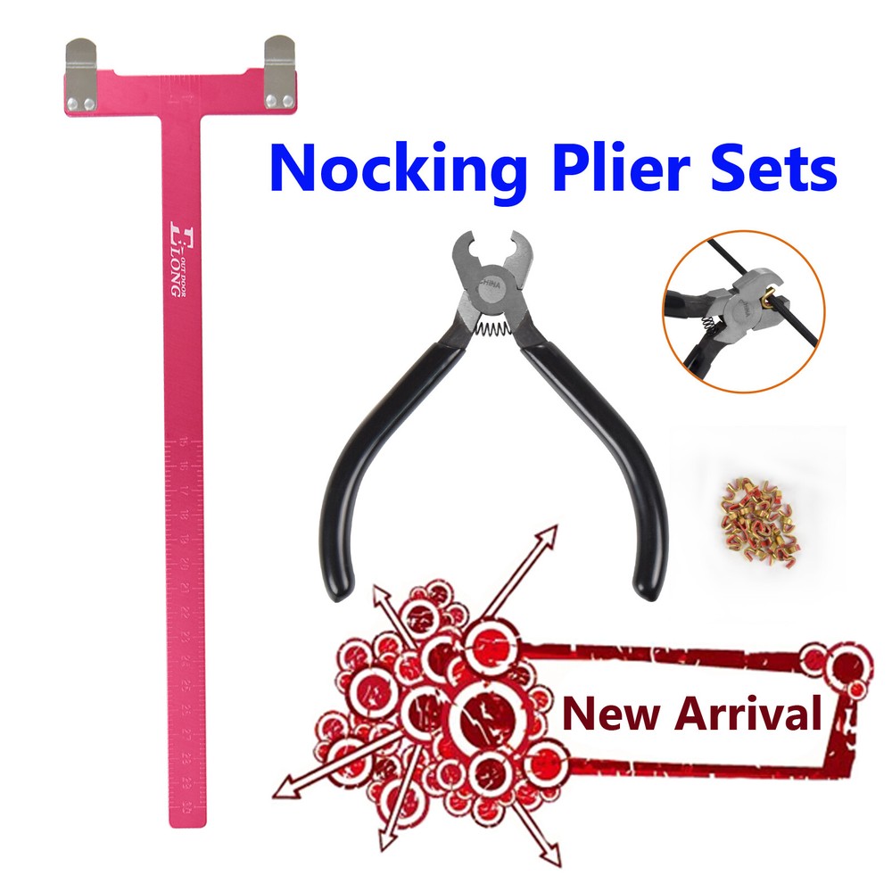 Archery String Nocking Buckle Plier BowString Nock +Bow T Square Measure Tool RE