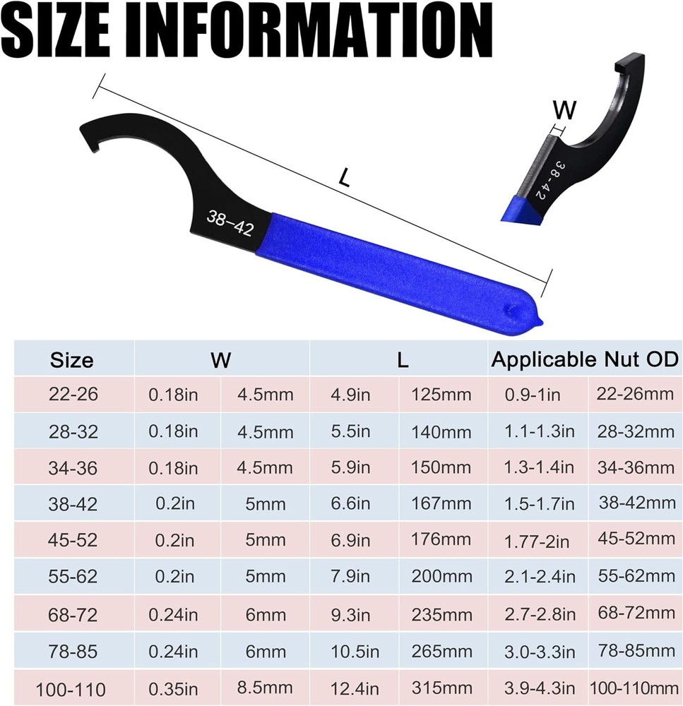Coilover Spanner Wrench Set Universal Shock Absorber Suspensions Adjustment Tool