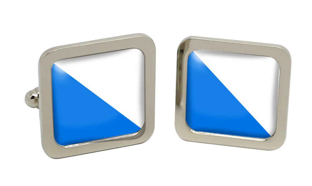 Zürich (Switzerland) Square Cufflink in Chrome Box