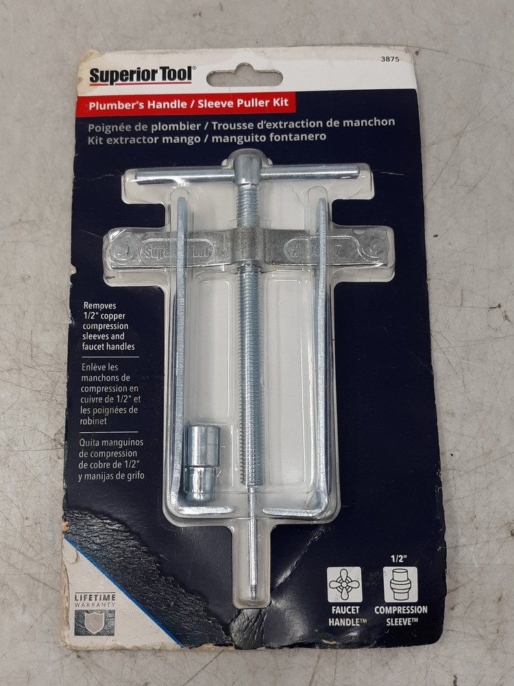 Superior Tool Plumber's Handle Sleeve Puller Kit 1/2" Copper Handle