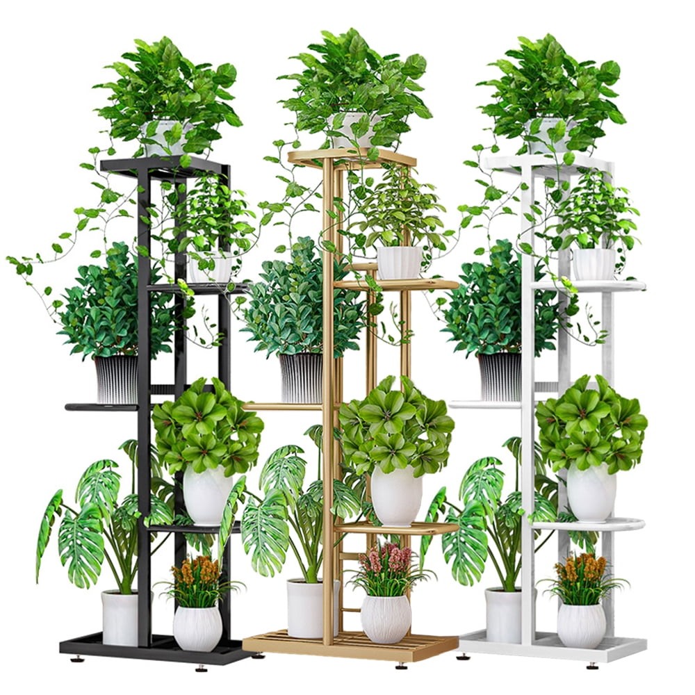 5-Shelf Plant Stand, Flower Stand Plant Display for Indoors and Outdoors, Metal