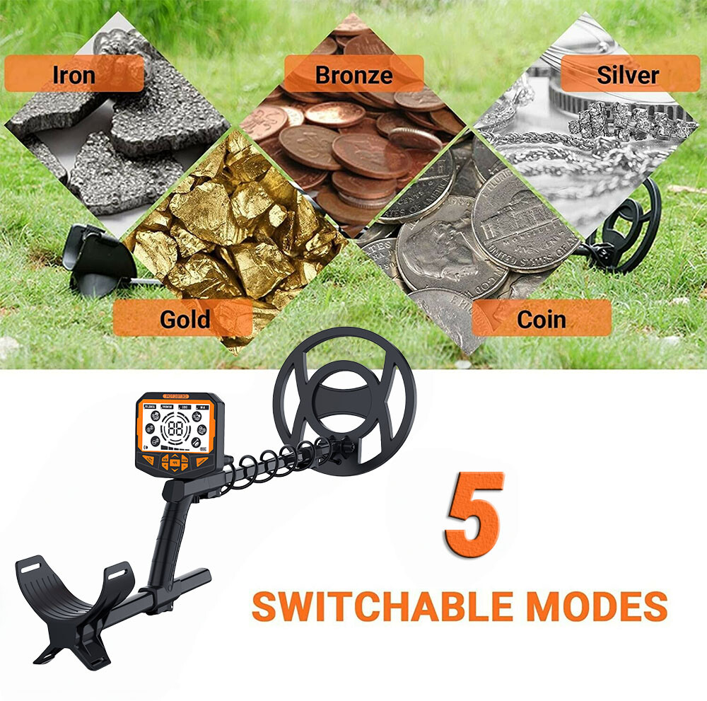 Beginner Metal Detector - Auto Iron Filter,4 Modes,LCD & Audio Alerts