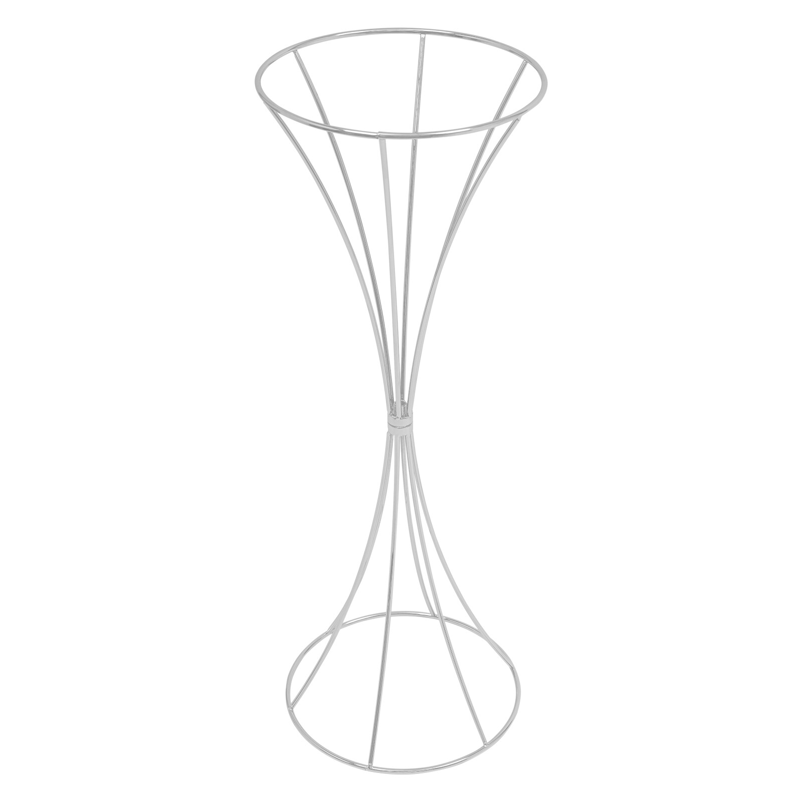 3pcs Modern Flower Stands Hourglass Shape Flower Stand Iron For Party Silver New