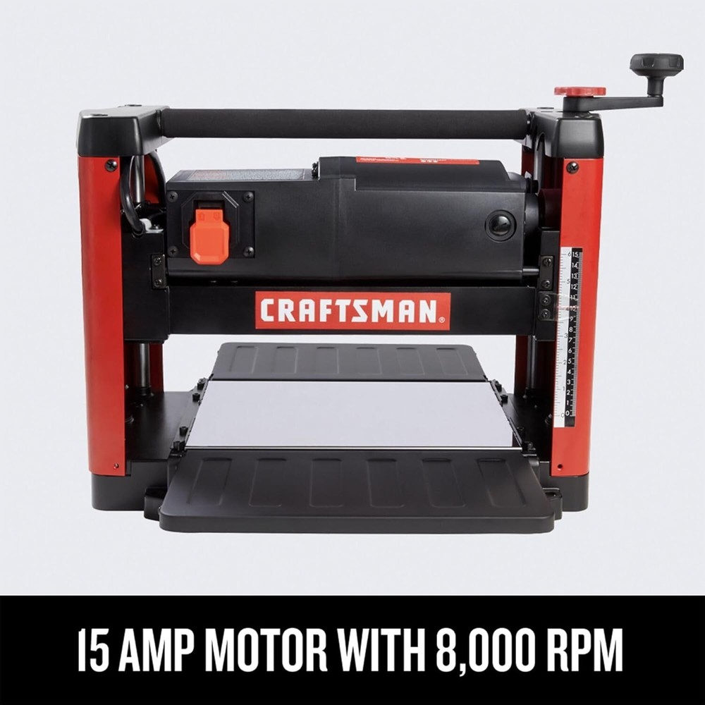 CRAFTSMAN Planer, 15 Amp, for Benchtops, Two Knife Solid Steel Cutter Head