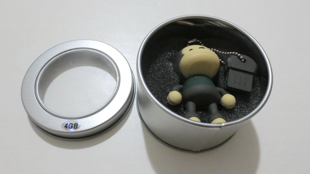 Cute Monkey USB Flash Memory Drive 4GB thumb drive - Grayish Brown