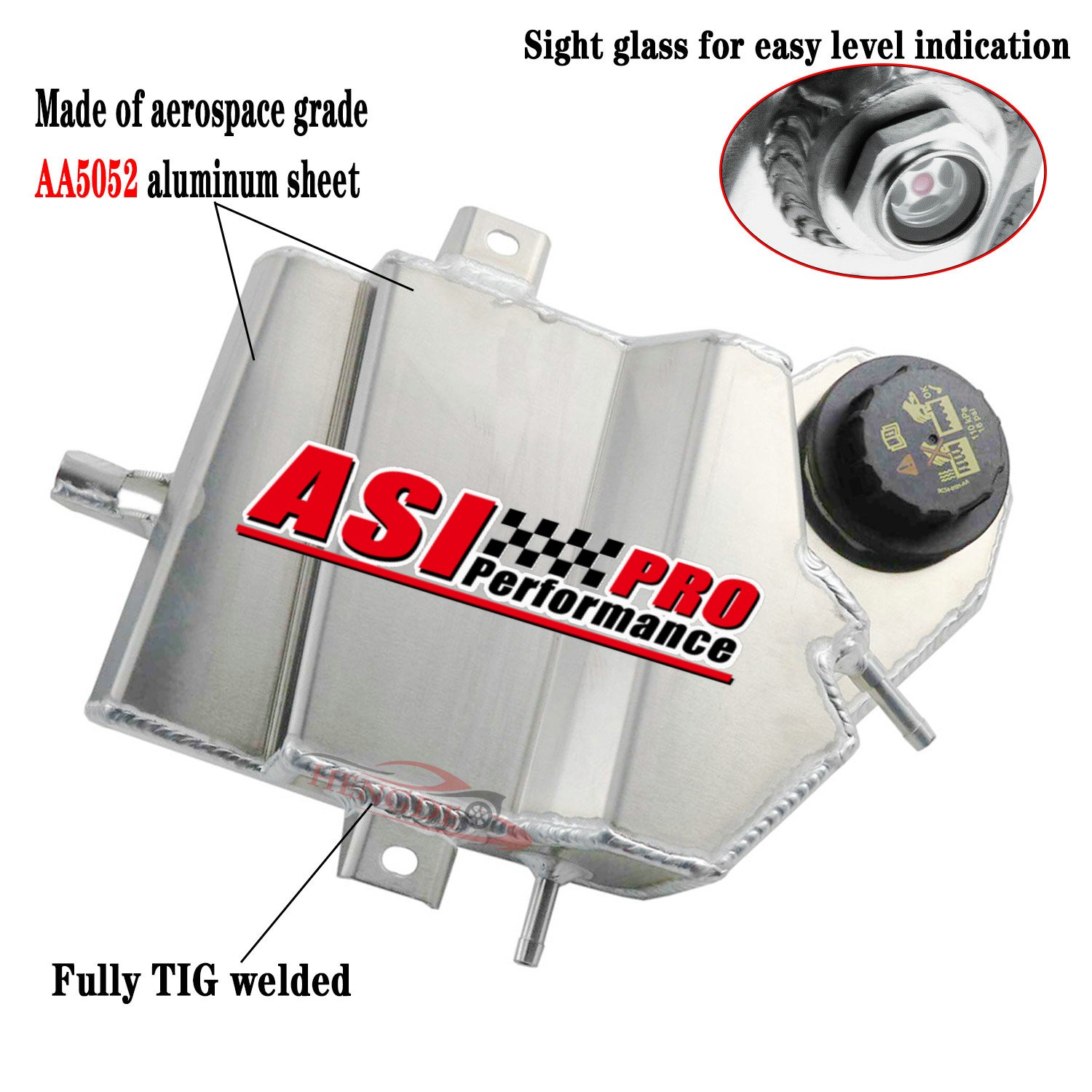 ASI Aluminum Overflow Tank Bottle for 2003-07 Ford 6.0L Powerstroke F-250 F-350
