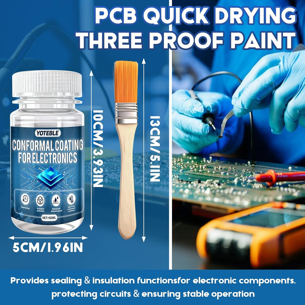 Conformal Coating for Electronics, Clear Insulating Varnish with Brush, Waterpro