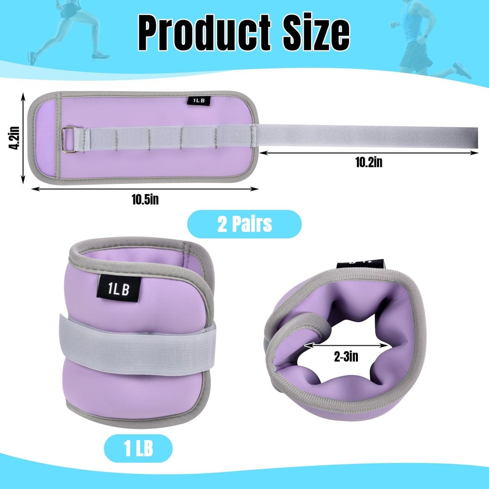 Ankle Wrist Weights for Pool Exercise - 2 Pairs Adjustable Water Weights for ...