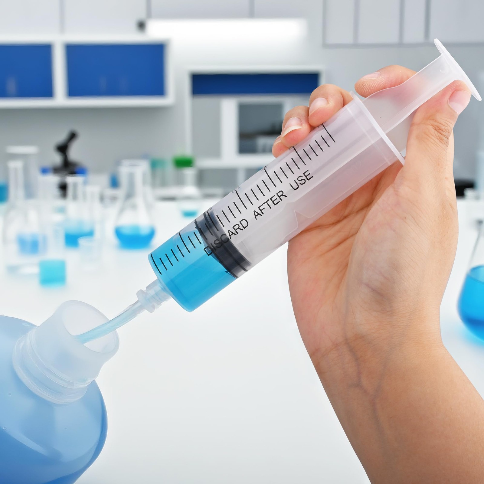 2 Pack 100ml Luer Lock Syringe with 39" Tube, 100cc Large Plastic