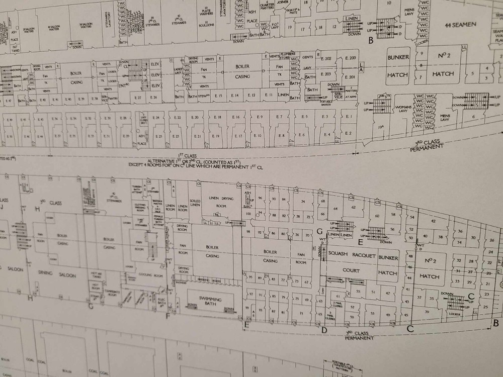RMS Britannic Deck Plan: Easy-to-Frame, Detailed, & Accurate