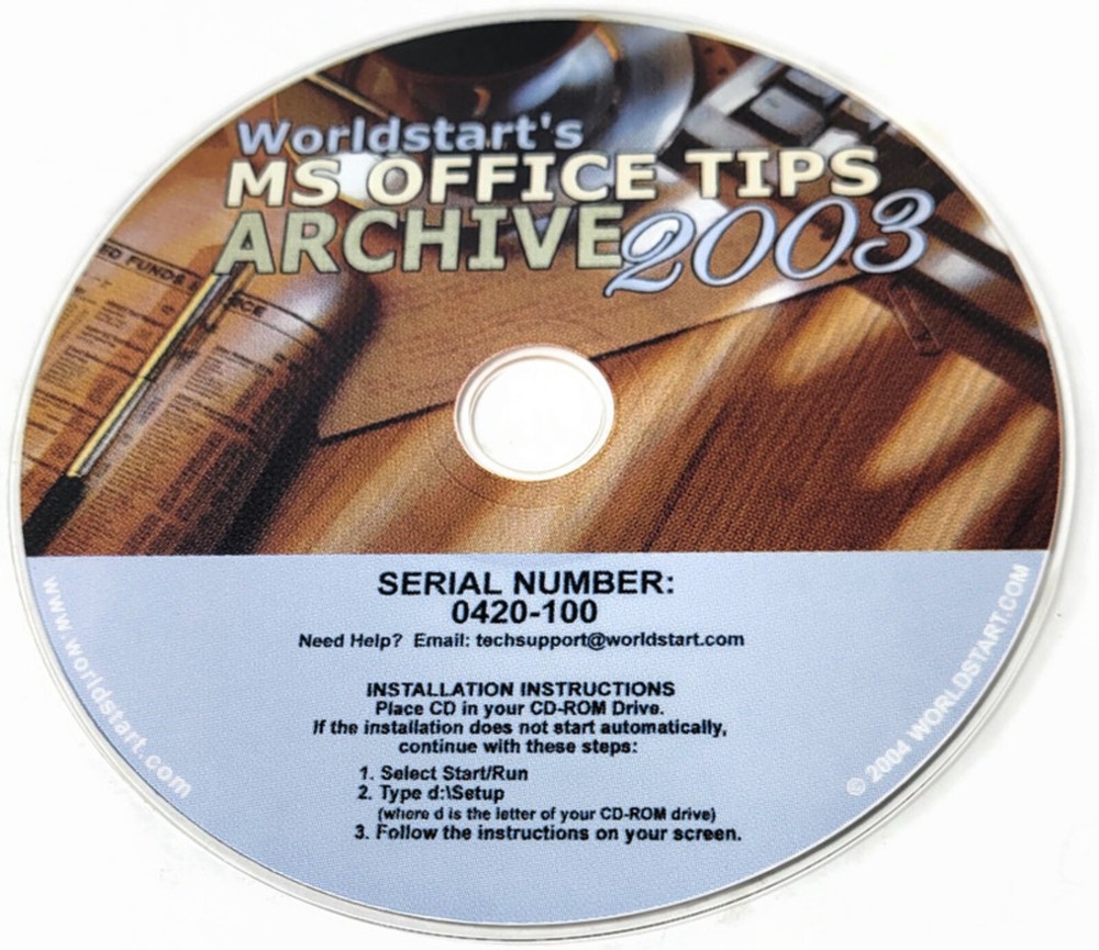 Worldstart's MS Office Tips Archive 2003  Windows 98/Me/2000/XP