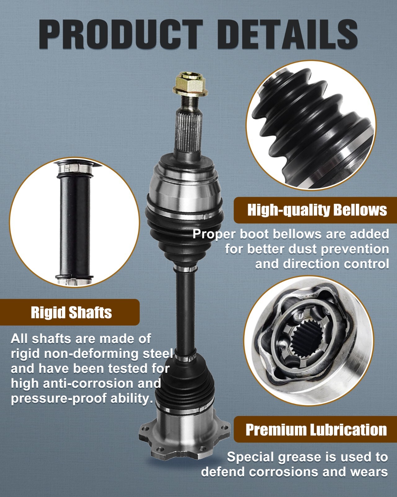 Pair 6-Lug Front CV Axle for Chevy Avalanche Cadillac Escalade ESV EXT 4WD