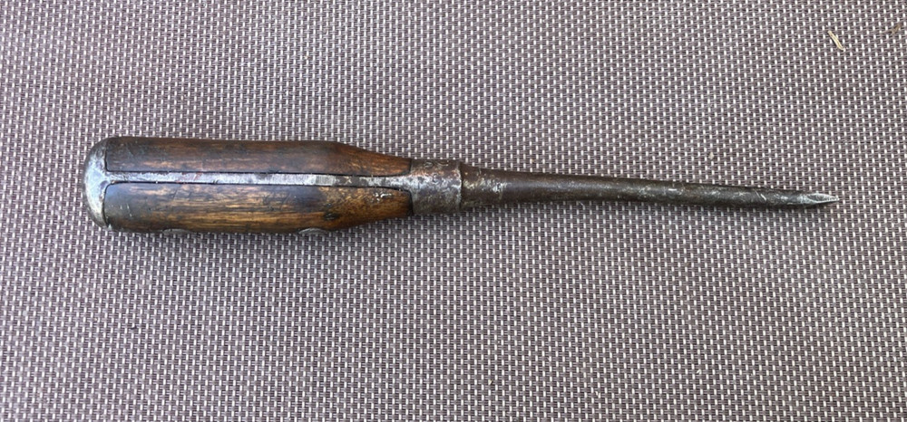 Vintage PEXTO Split Wood Handle Screwdriver - 9”
