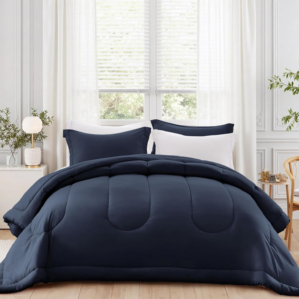 Queen Comforter Set - 3 Pieces Reversible Comforters Queen Size, Lightweight Bed