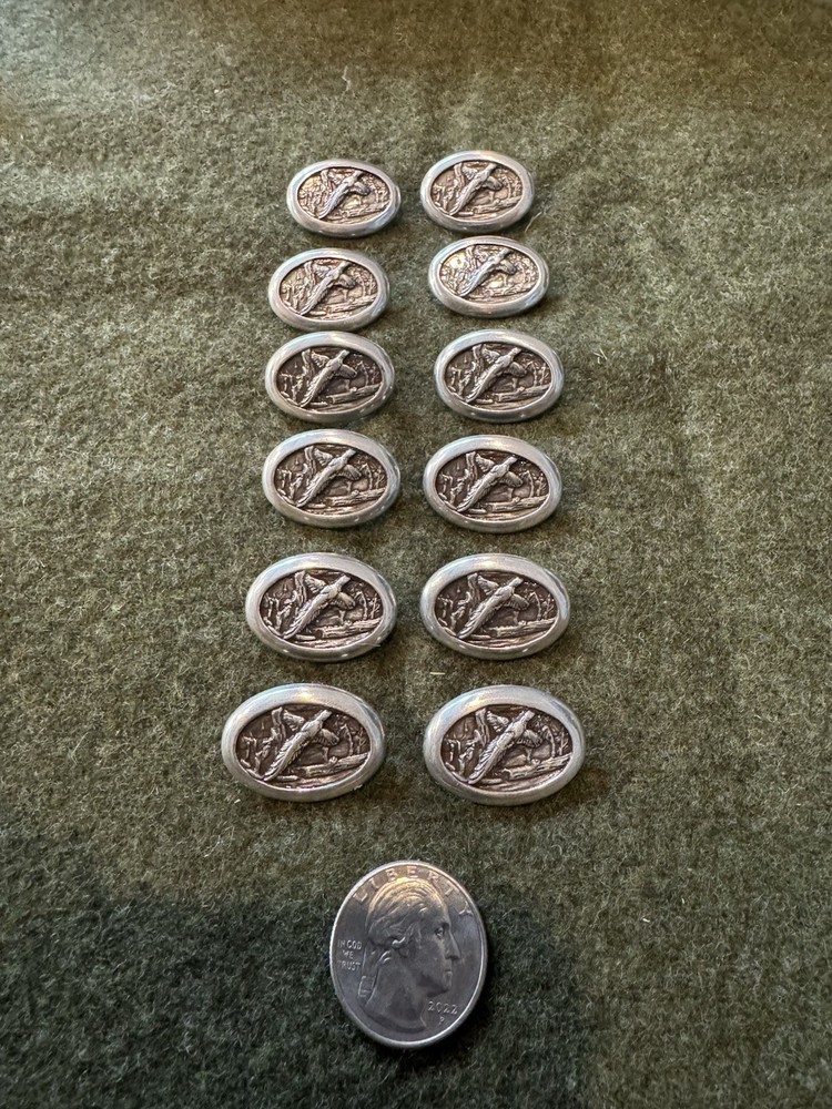 (12) Tandy Leather Pheasant Belt Conchos Rivet Backs
