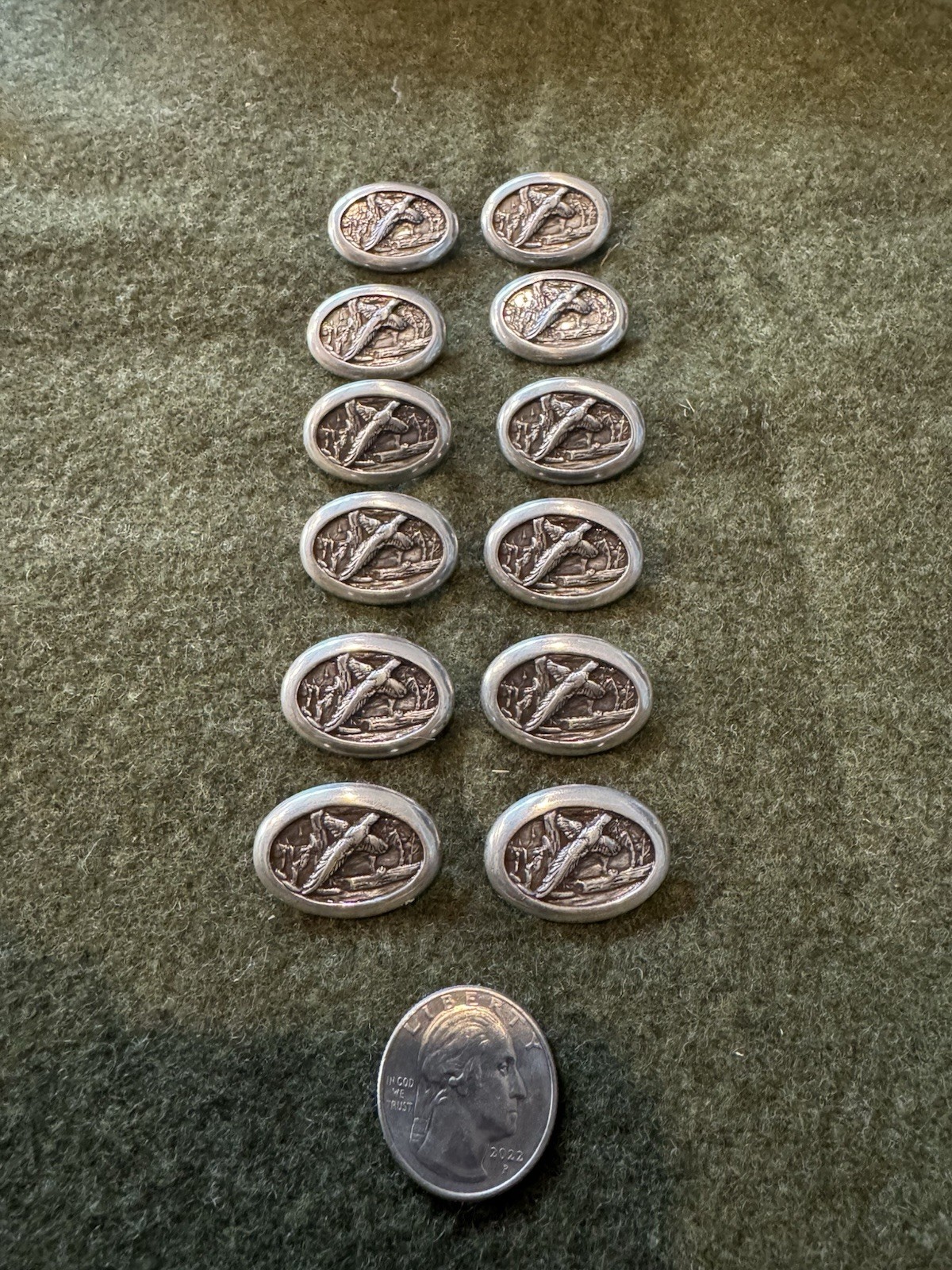 (12) Tandy Leather Pheasant Belt Conchos Screw Backs