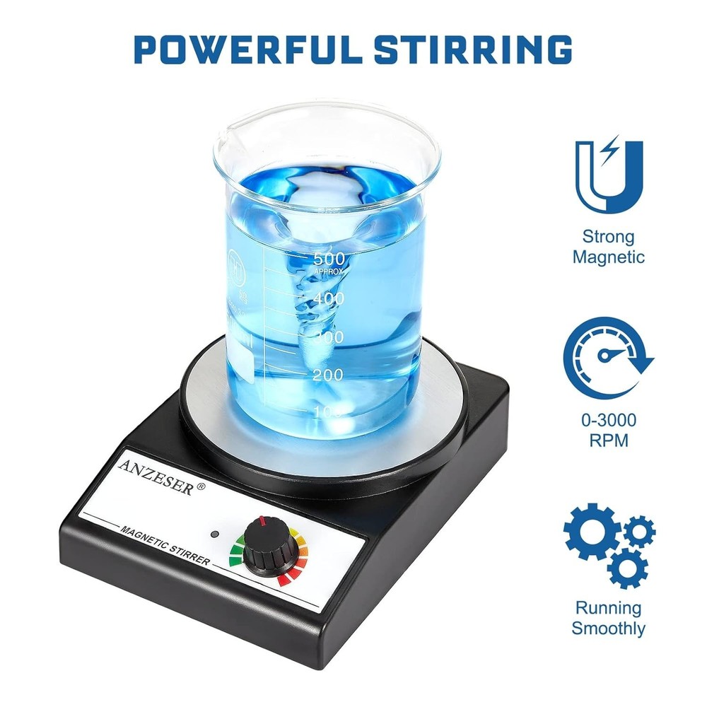 Efficient 3000mL Magnetic Stir Plate - Compact Design & Lifetime
