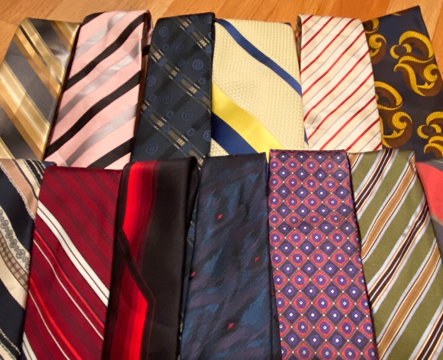 50 Pcs Neckties Lot Mix Quilting Crafting Only Vintage & Modern Styles