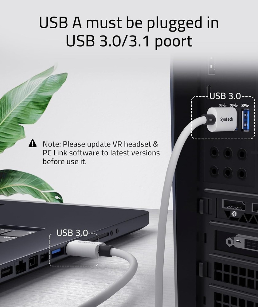 16FT Oculus/Meta Link Cable - High-Speed USB 3.0 for Enhanced VR Performance