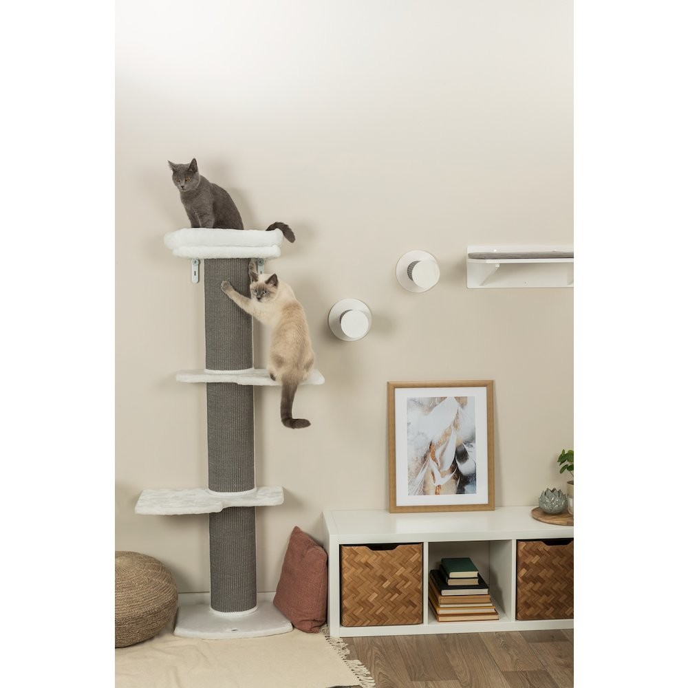 Acadia Plush & Sisal 3-Level 63" Cat Tree, Scratching Posts, Wall Brackets,...
