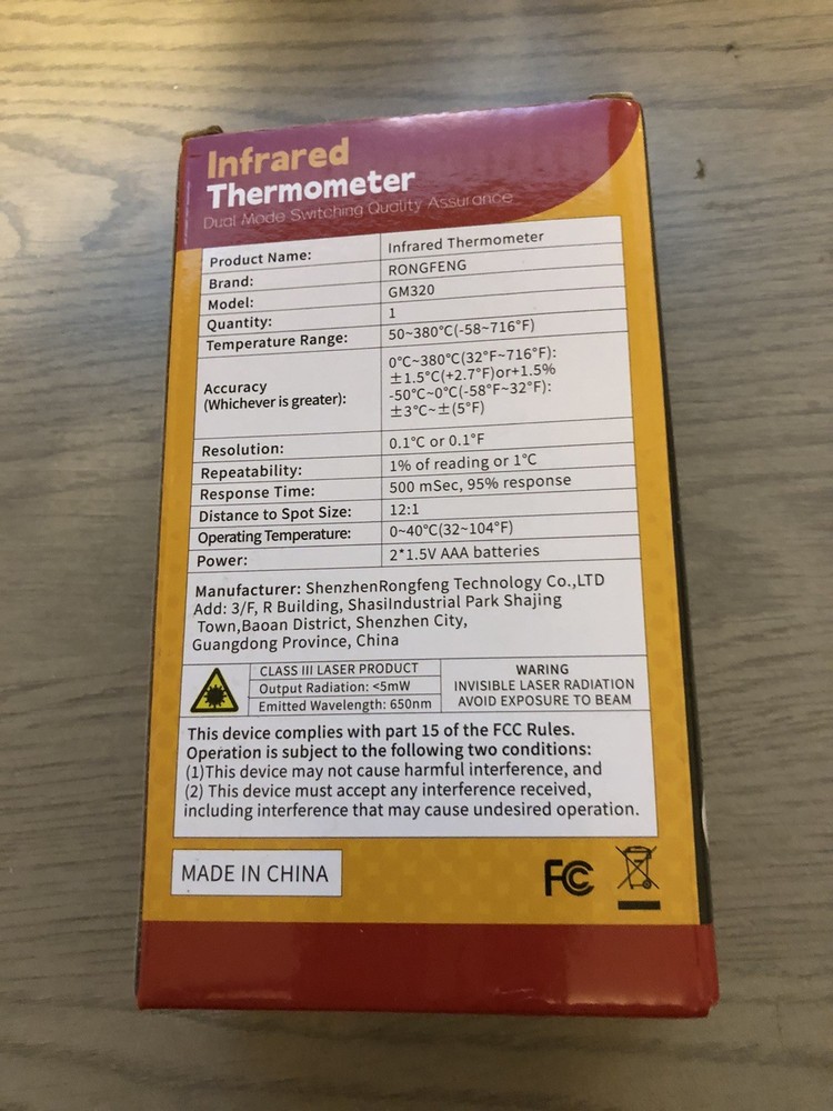 Rangfeng GM320 Infrared Thermometer