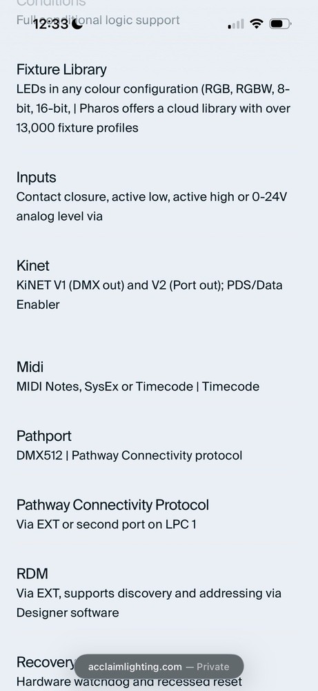 The Pharos TPC (Touch Panel Controller) Lighting Control