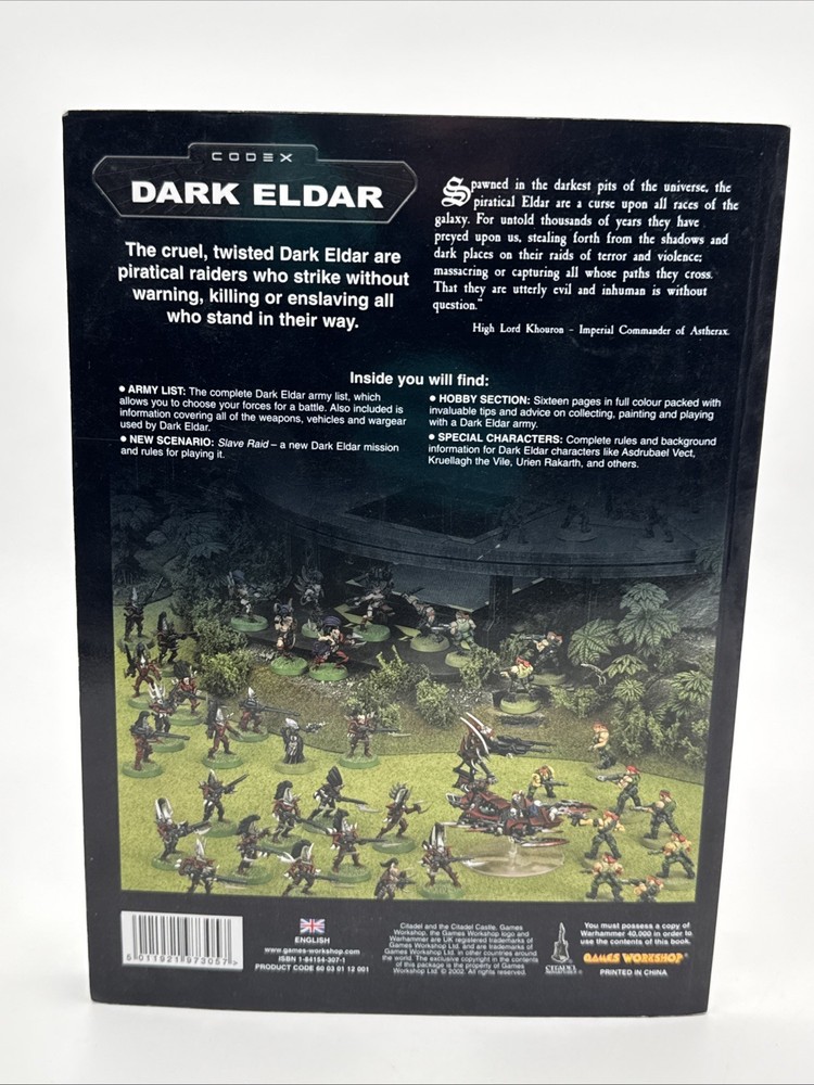 Games Workshop Warhammer 40000 Codex Dark Eldar 2nd Edition 2002 -