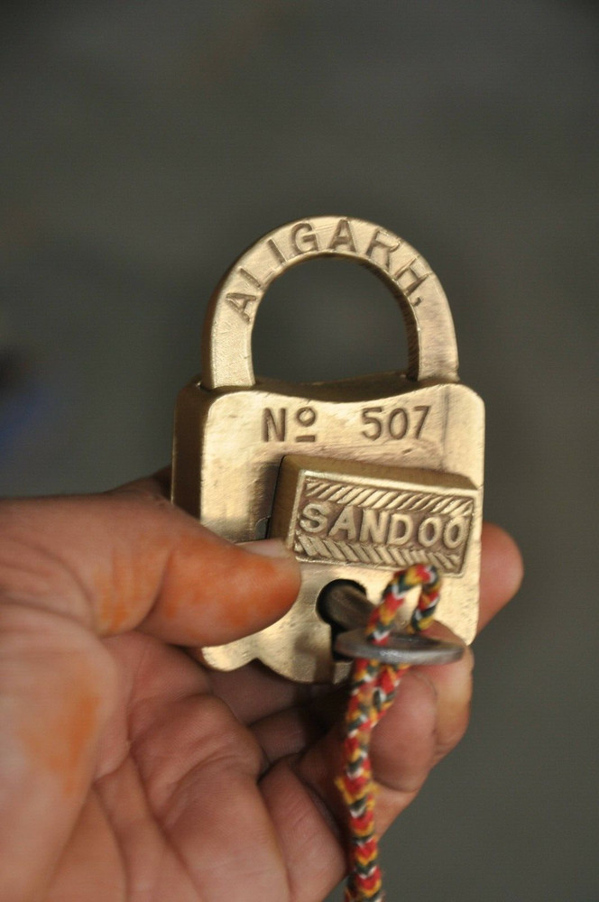3 Pc Vintage Brass Different Shape & Size Handcrafted Padlocks