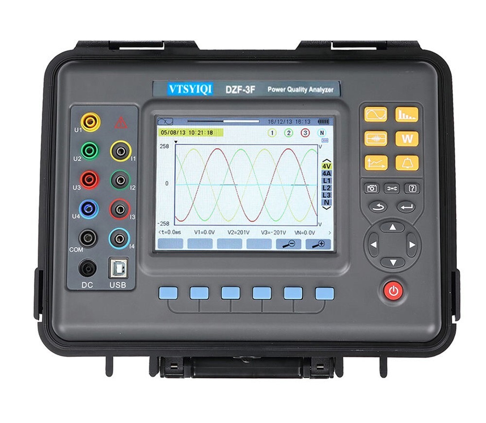 3 Phase Power Quality Analyzer Recorder Meter with Current Clamp Range 10A~6000A