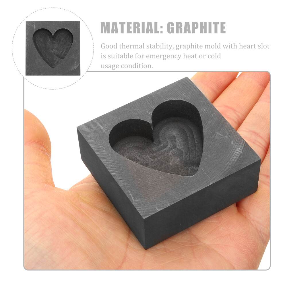 Graphite Molds for Casting Refining Scrap Heart Shaped Ingot Manual Gold Model